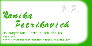 monika petrikovich business card